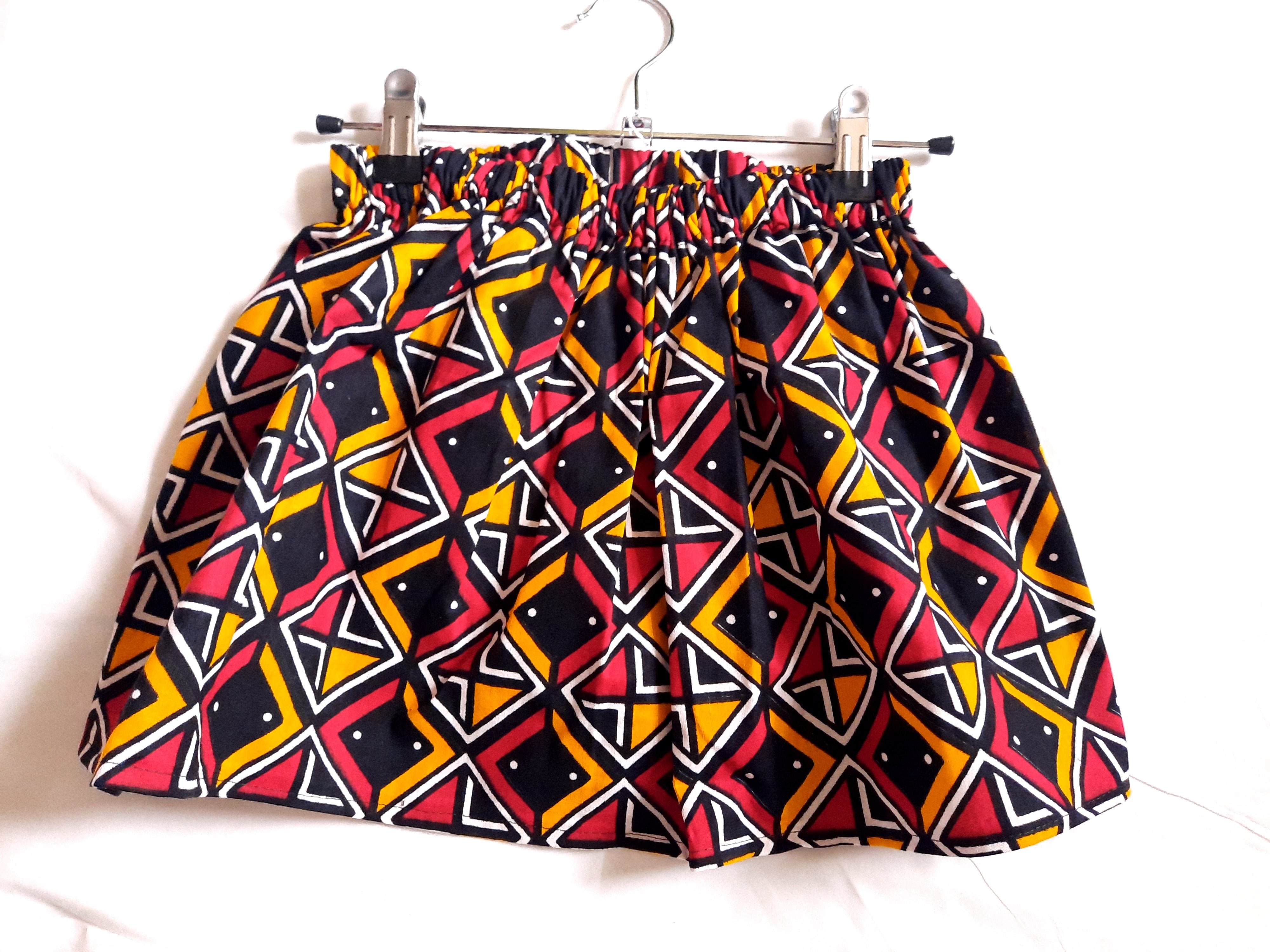 Children's Red Pyramids Elastic Waist Skirt