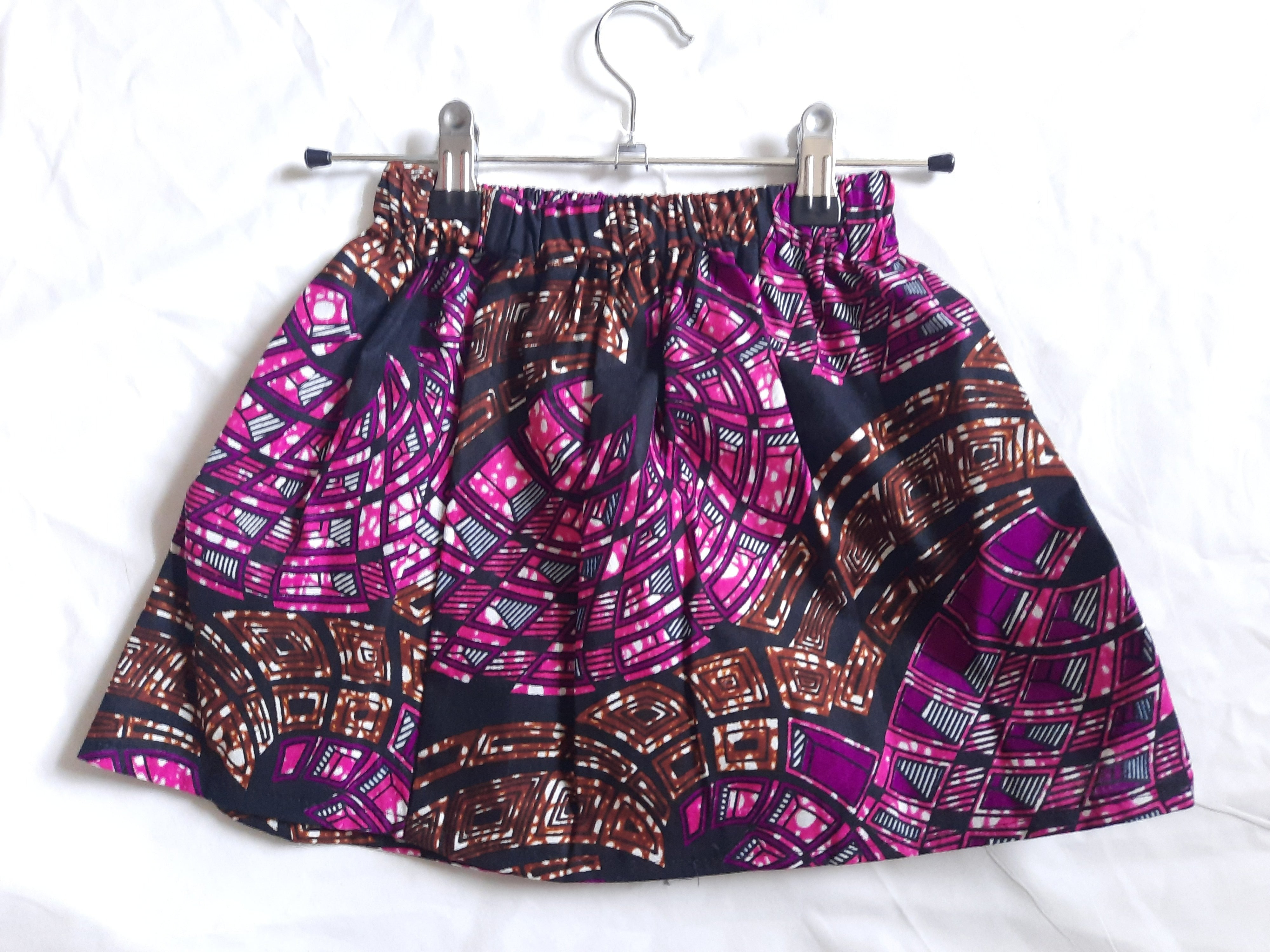 Children's Pink waves Elastic Waist Skirt