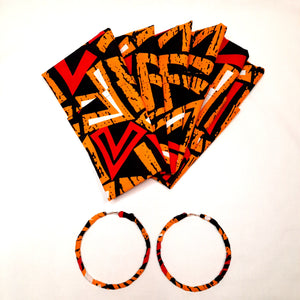 Scarlet Hoops & headwrap set