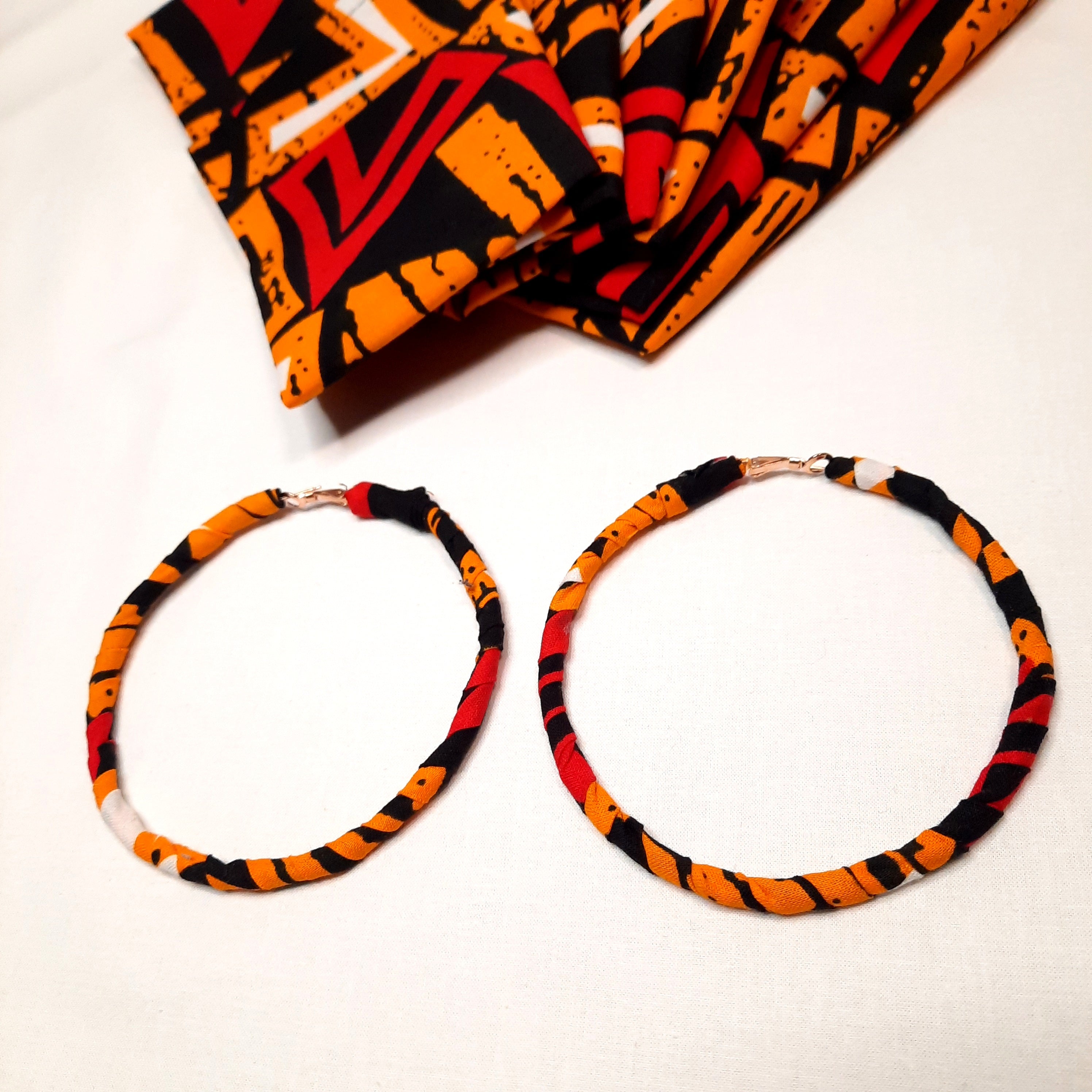 Scarlet Hoops & headwrap set