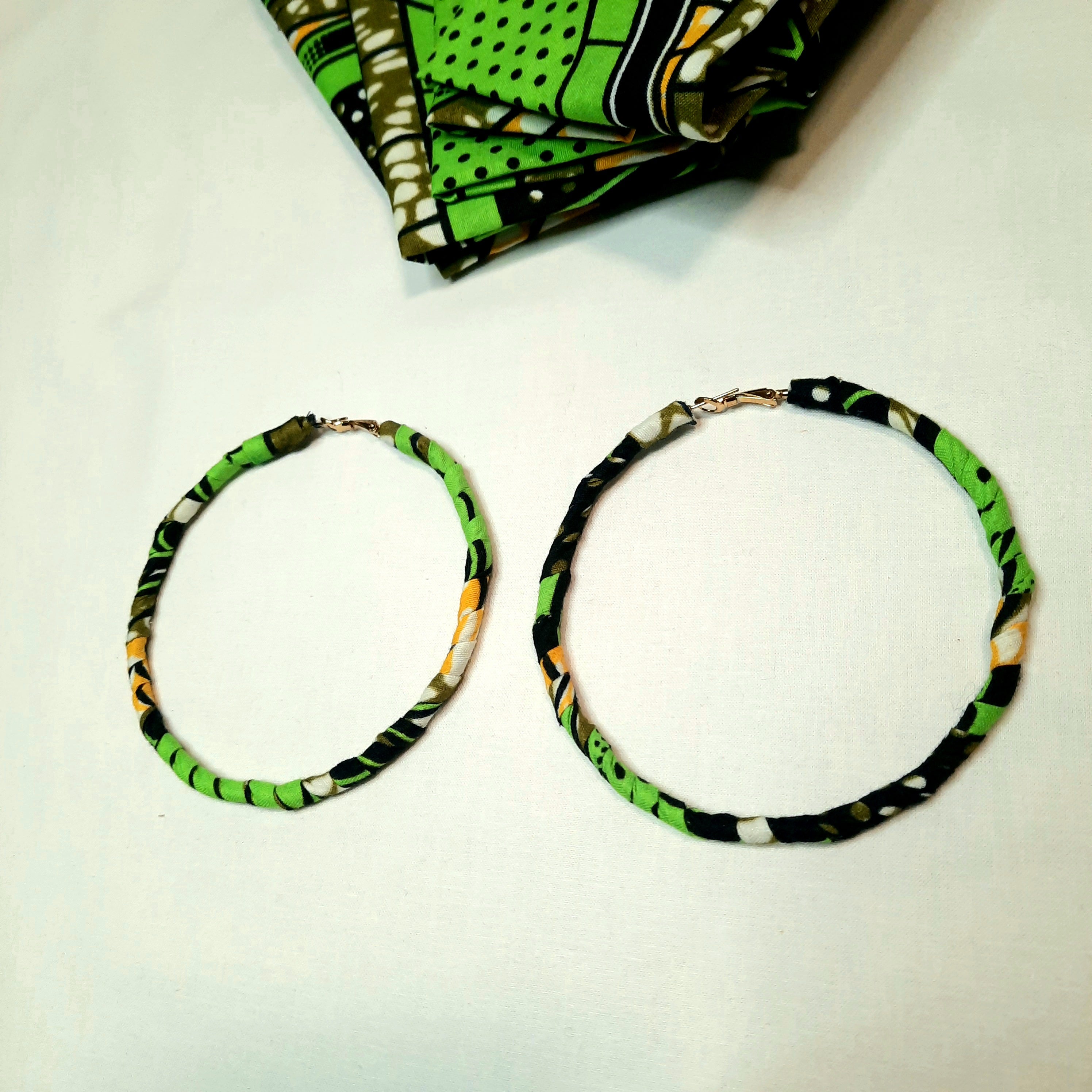 Emerald Hoops & Headwrap set